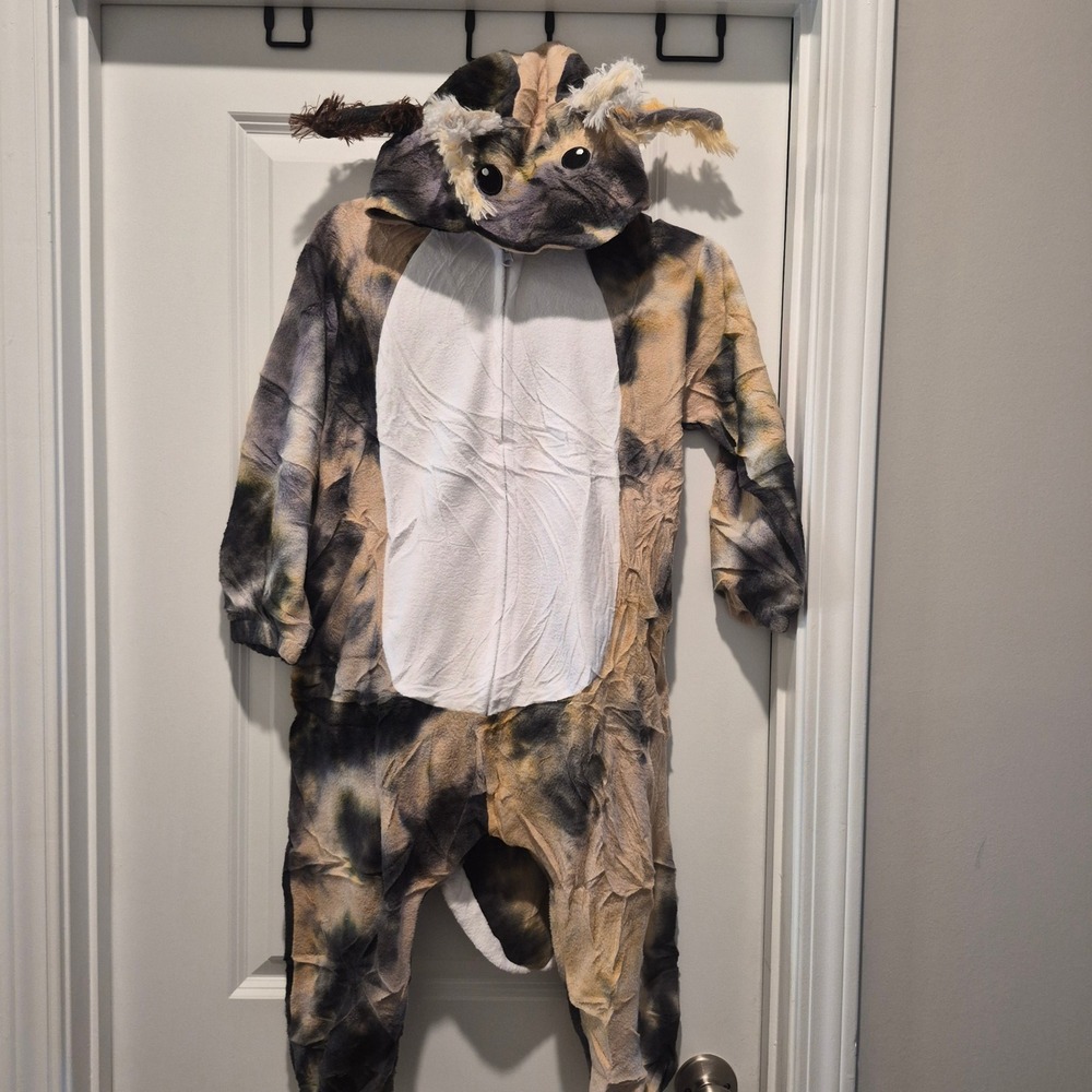 Kids Fleece Character Hooded Jumpsuit Tie Dye Animal Costume Loungewear